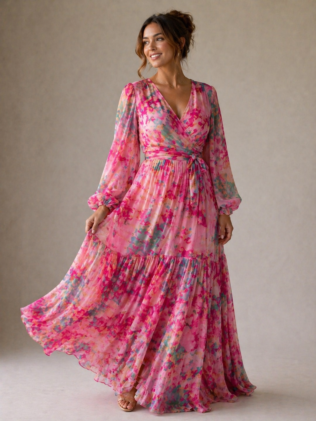 Brunella | Wrap Dress with Floral Print