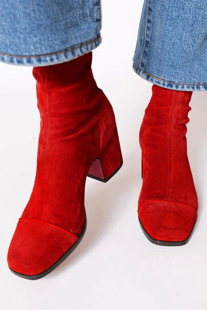 MID-HEEL ANKLE BOOT WITH PRINT