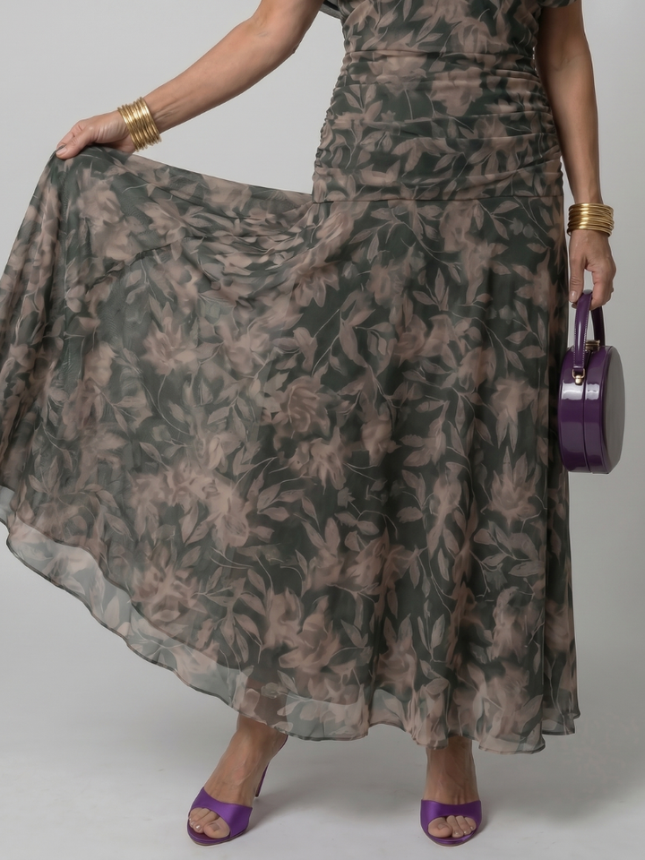 Natasha | Off Shoulder Flow Midi Dress