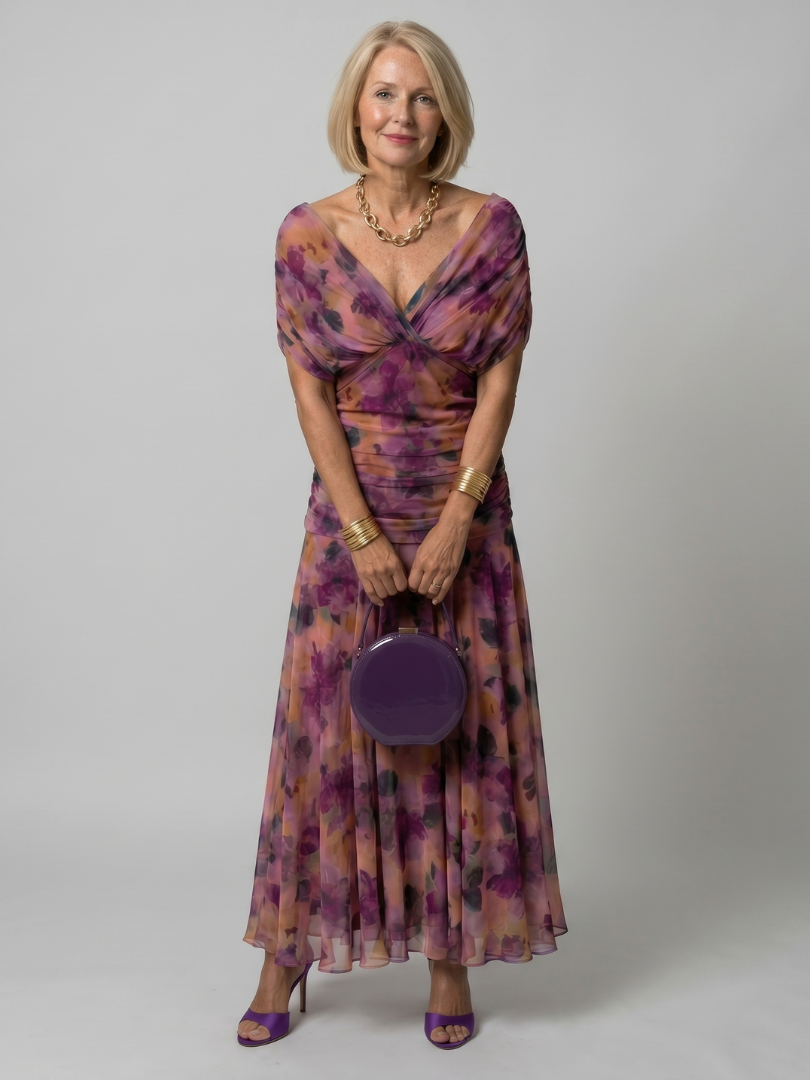 Natasha | Off Shoulder Flow Midi Dress