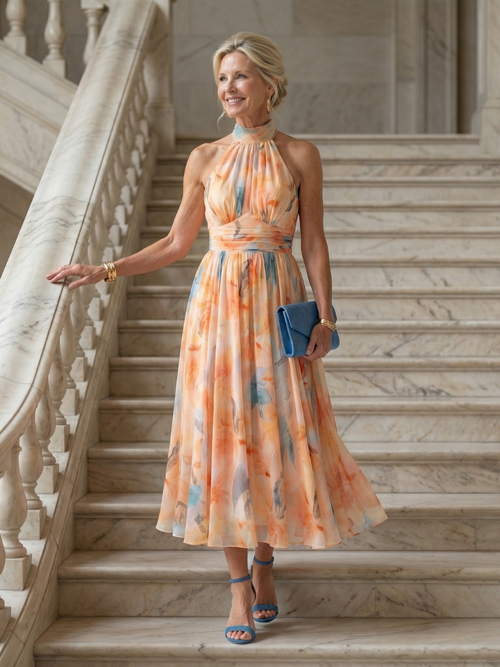 Ursula | Soft Halter Midi Dress