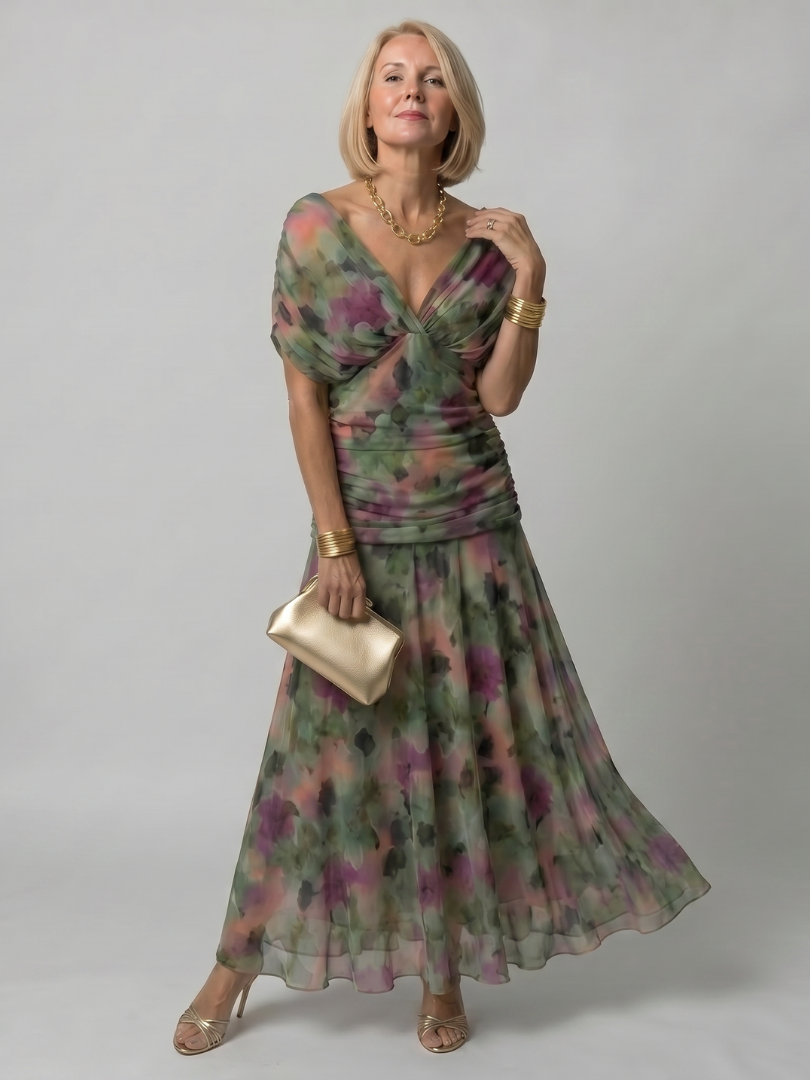 Natasha | Off Shoulder Flow Midi Dress