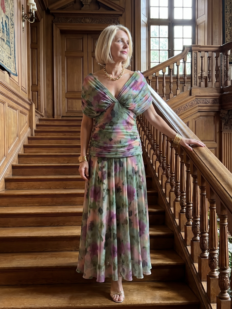 Natasha | Off Shoulder Flow Midi Dress