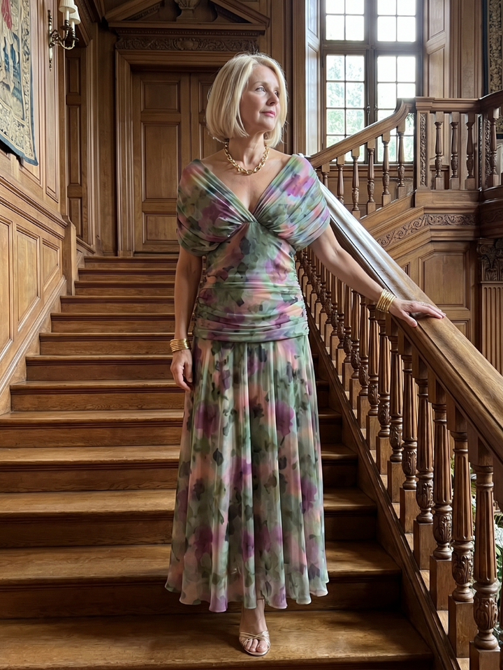 Natasha | Off Shoulder Flow Midi Dress