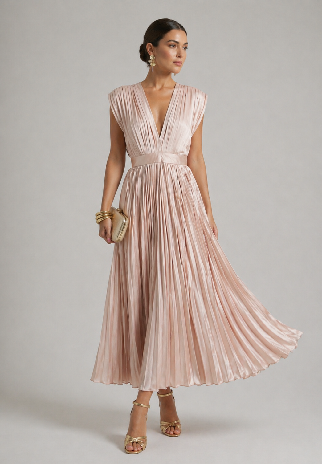 Winona | Timeless Pleated Midi Dress