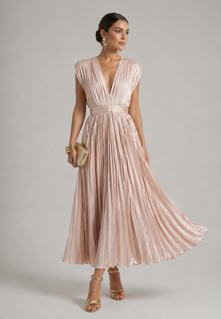 Winona | Timeless Pleated Midi Dress