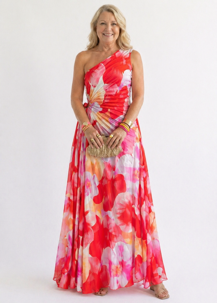 Penelope | Pleated One-Shoulder Dress