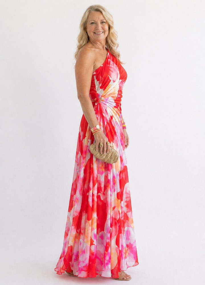 Penelope | Pleated One-Shoulder Dress