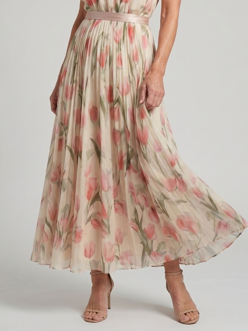 Corinna | Halter Neck Floral Midi Dress