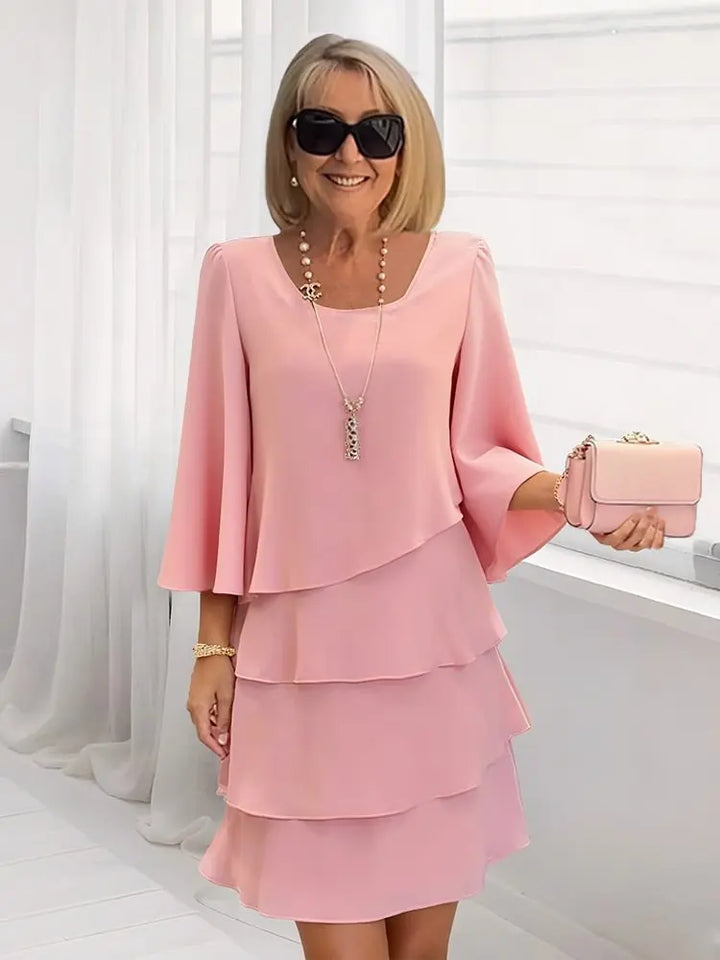Caroline | Elegant Comfort Ruffle Dress