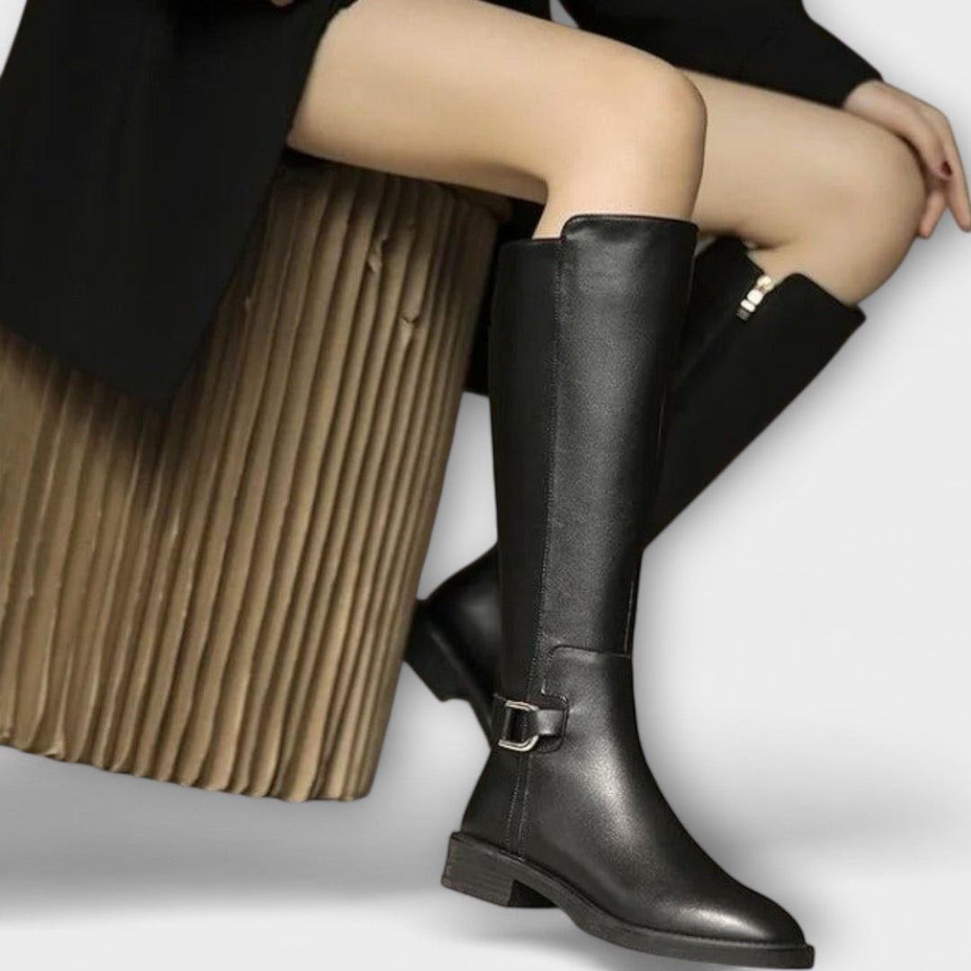 Mira - Leather Knee High Boots