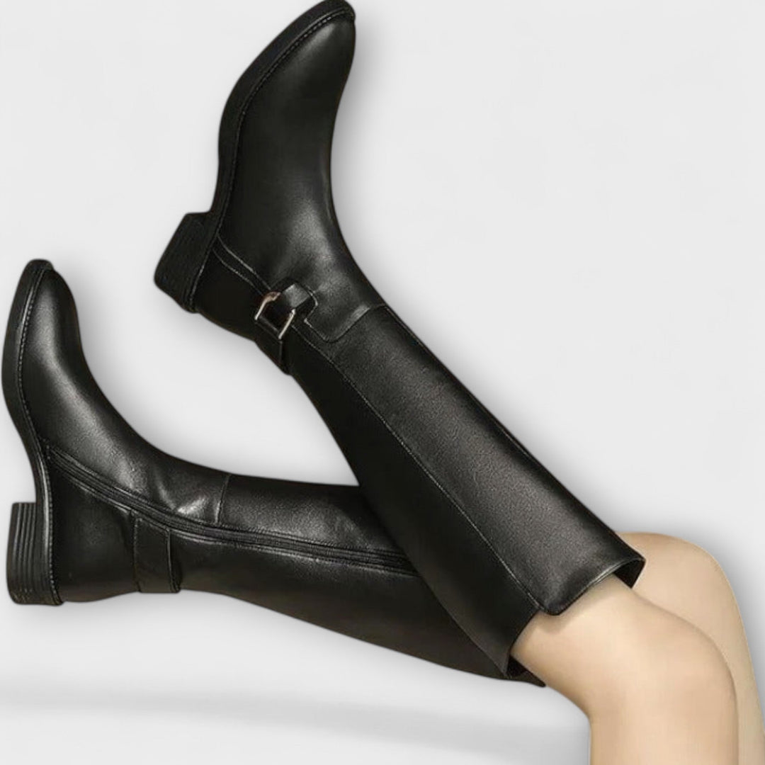 Mira - Leather Knee High Boots